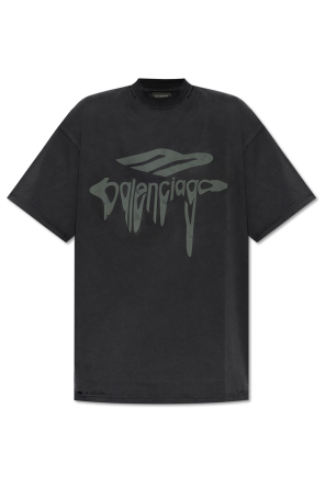 Grey T-shirt with vintage effect Balenciaga - Vitkac AS